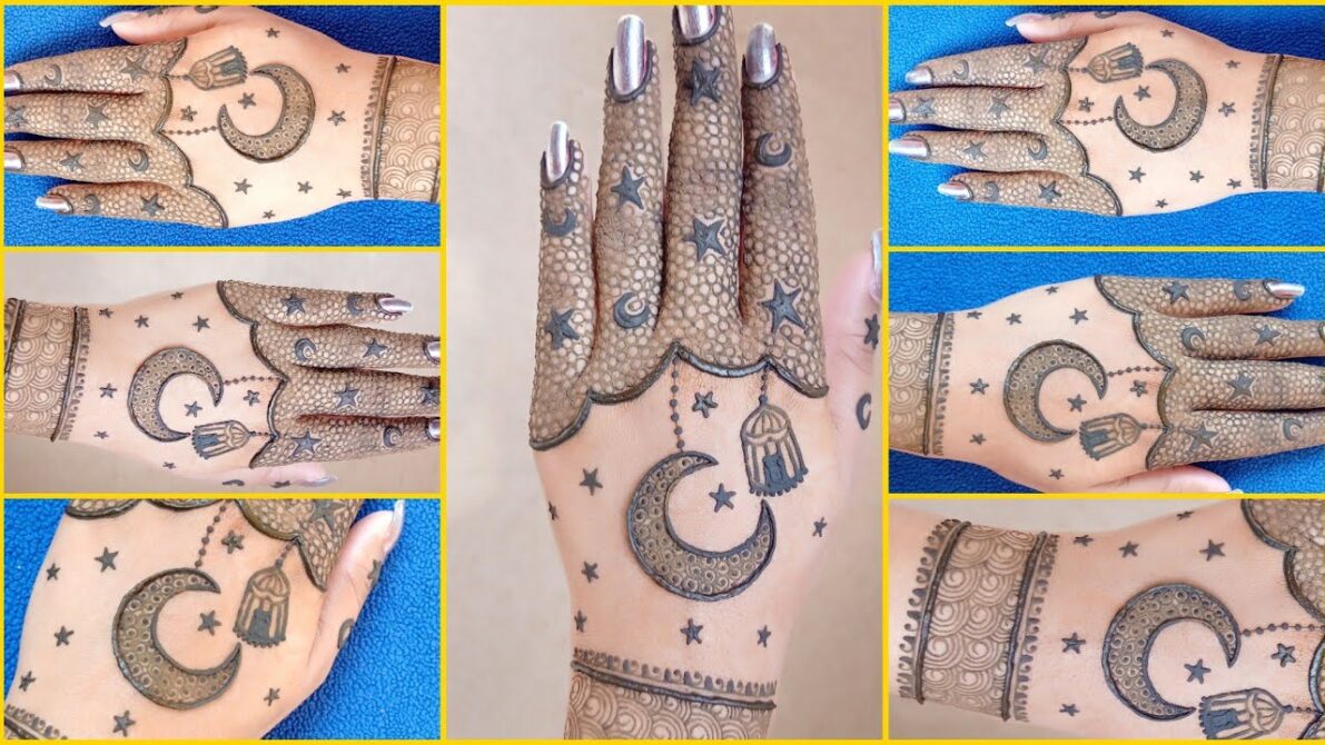 Ramzan Special Mehandi Design Moon: Happy Eid Mubarak:Heana Design idea?