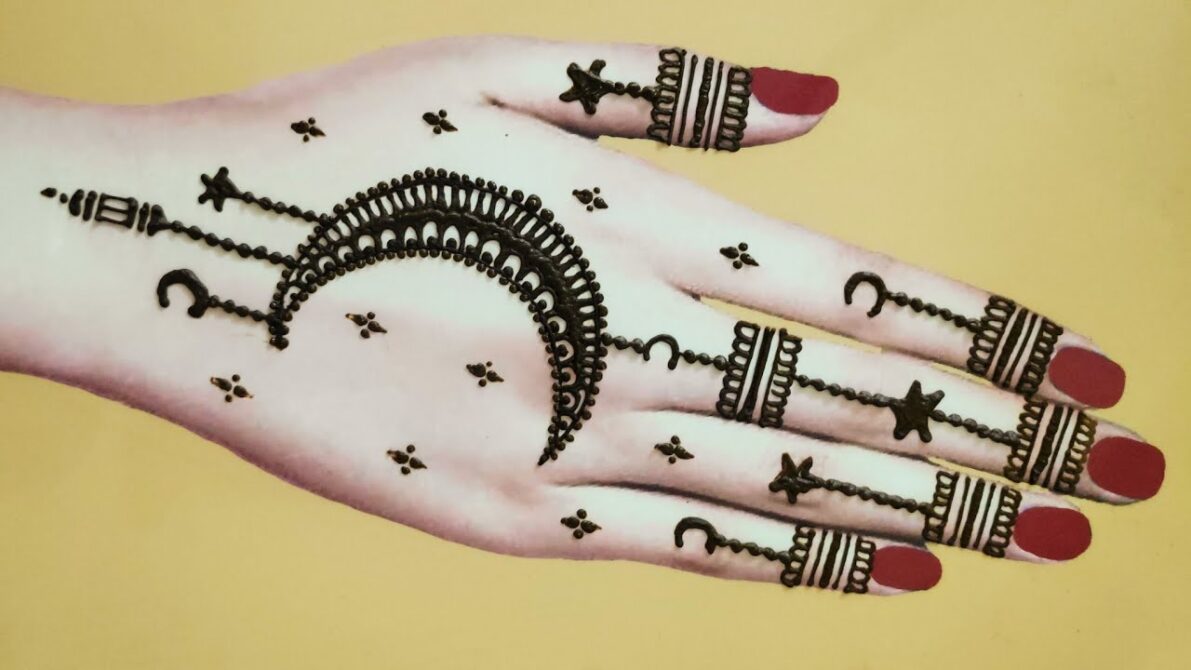 Ramzan Special Mehandi Design Moon: Happy Eid Mubarak:Heana Design idea?