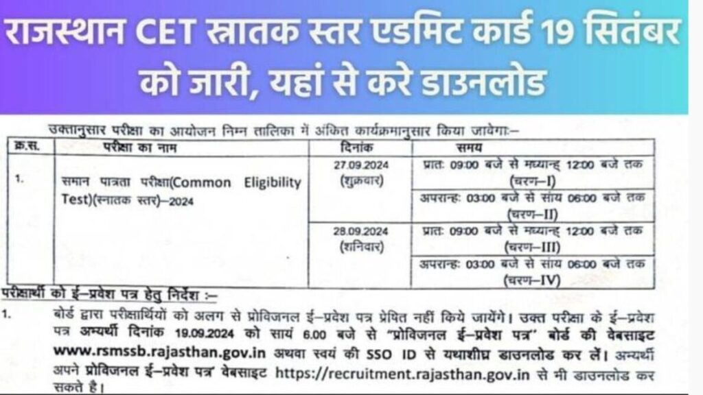 CET EXAM DATE 2024 ADMIT CARD