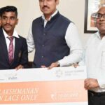 Rathore rewards Lakshmanan with ₹10 lakh Rathore rewards Lakshmanan with ₹10 lakh