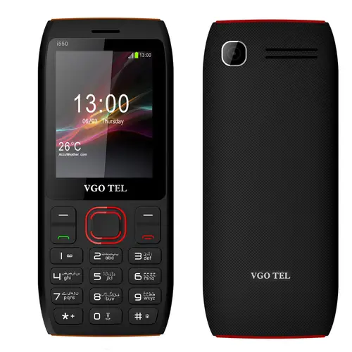 VGO TEL I550 price in Pakistan - buy VGO TEL I550 feature phone with 2.4 inch QVGA display, 3000mAh battery, dual SIM support, 1.3 MP back camera, FM radio, Bluetooth and microSD card slot up to 16GB
